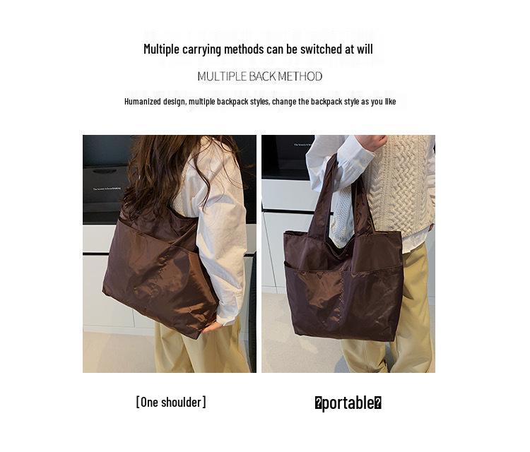 European-American Fashion Large Capacity Travel Bag - Solid Color, Nylon, Handheld or Shoulder Style for Women