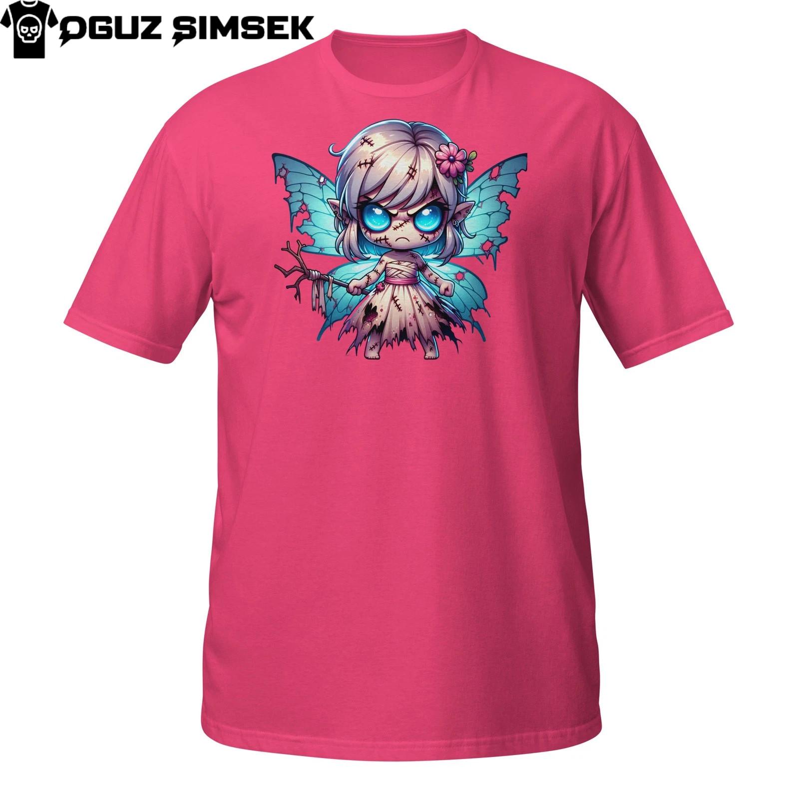 Creepy Cute Fairy T-Shirt Mens Womens Tees Top – Halloween Spooky Blue Winged Fairy Tee Shirt 3XL