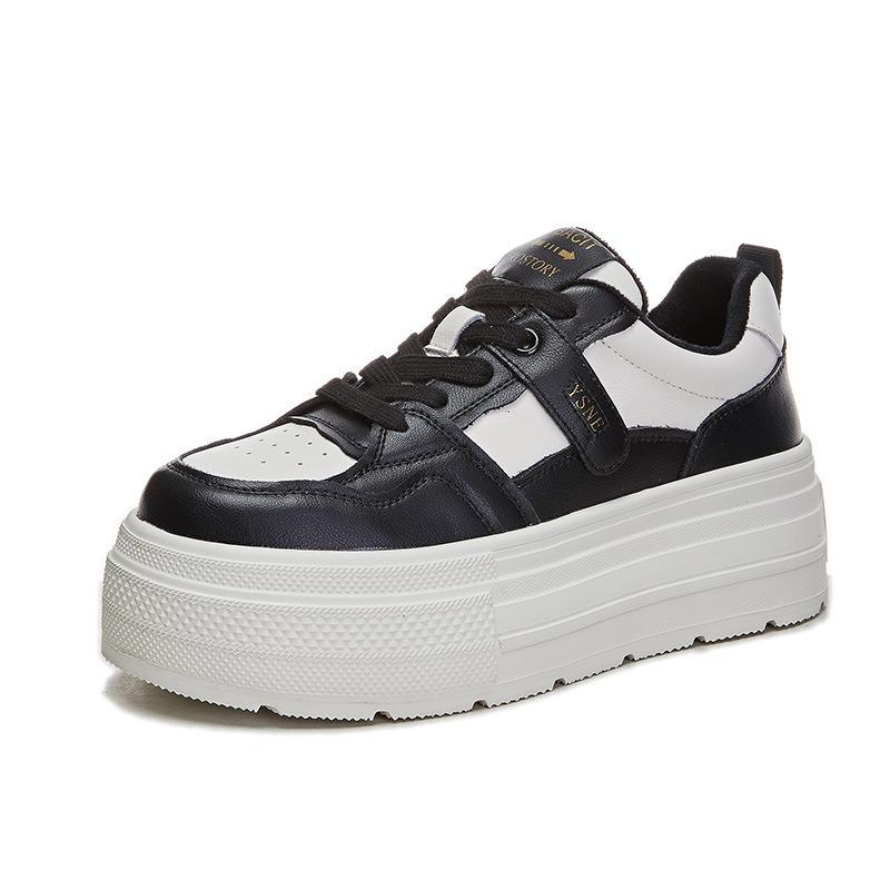 Foam sole leather little white shoes women's winter new thick-soled velvet thermal board shoes women's height-increasing sports women's shoes
