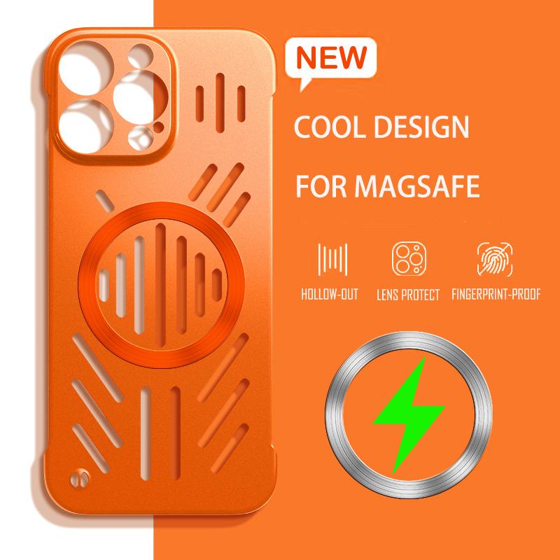 Heat Dissipation Magnetic Phone Case For 17 16 15 14 13 12 11 Pro Max Air For Magsafe Wireless Charging PC Hard Cover