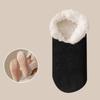 Solid Color Lamb Fleece Socks Non-slip Bottom Winter Warm Sock Sleeping Slipper Socks  Living Room