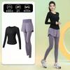 Back Pocket Mobile Phone Running Sports Suit Women's Autumn Quick-drying Fitness Top High-end Yoga Clothes Long Sleeves