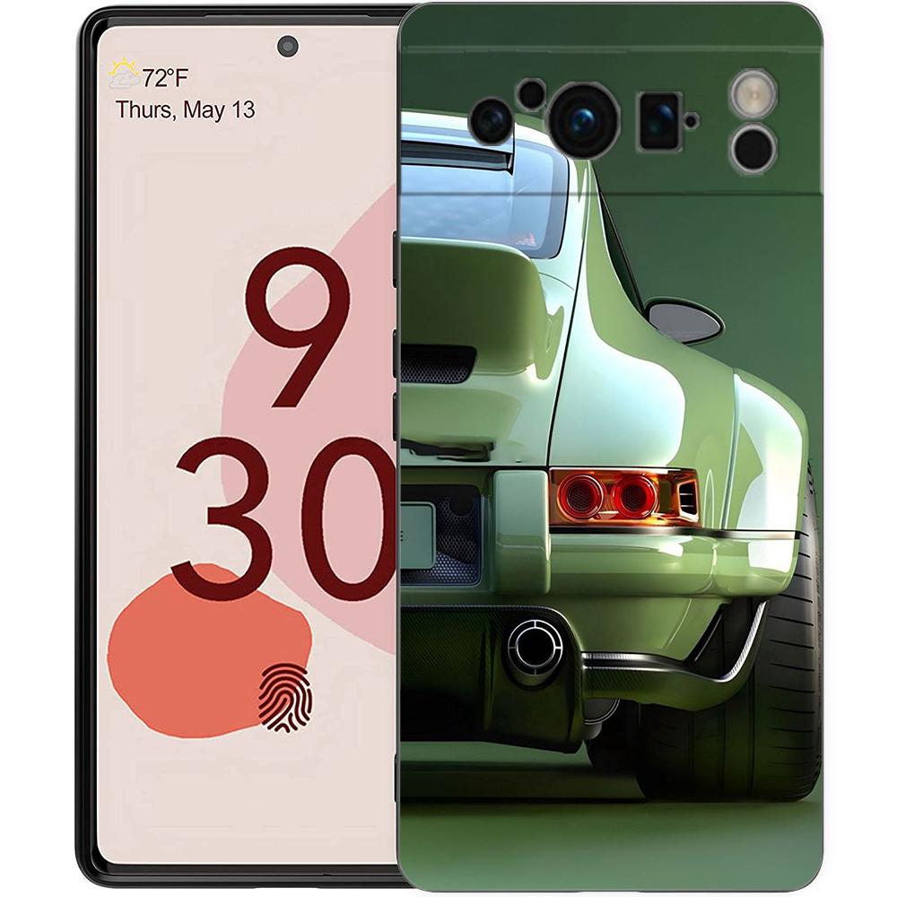 Super Car Sport Phone Case For Google Pixel 8 7 6 Pro 8A 6A 7A 5G Soft Silicone Shockproof TPU Black Cover Fundas