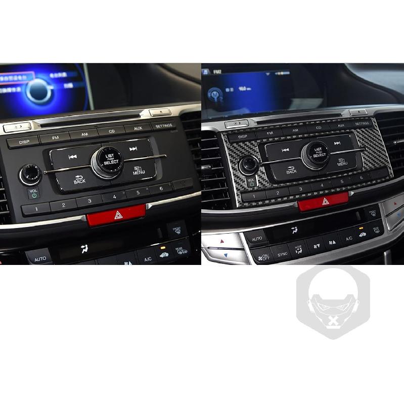 Carbon Fiber Decorative Stickers Car Central Control CD Radio Buttons Konb Media Panel Frame Car Interior Compatible with Honda Accord 2013 2014 2015