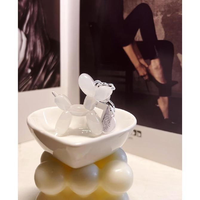 LAEKOU Jelly Balloon Dog Keychain for Women, Cute Bag Charms Key Chain