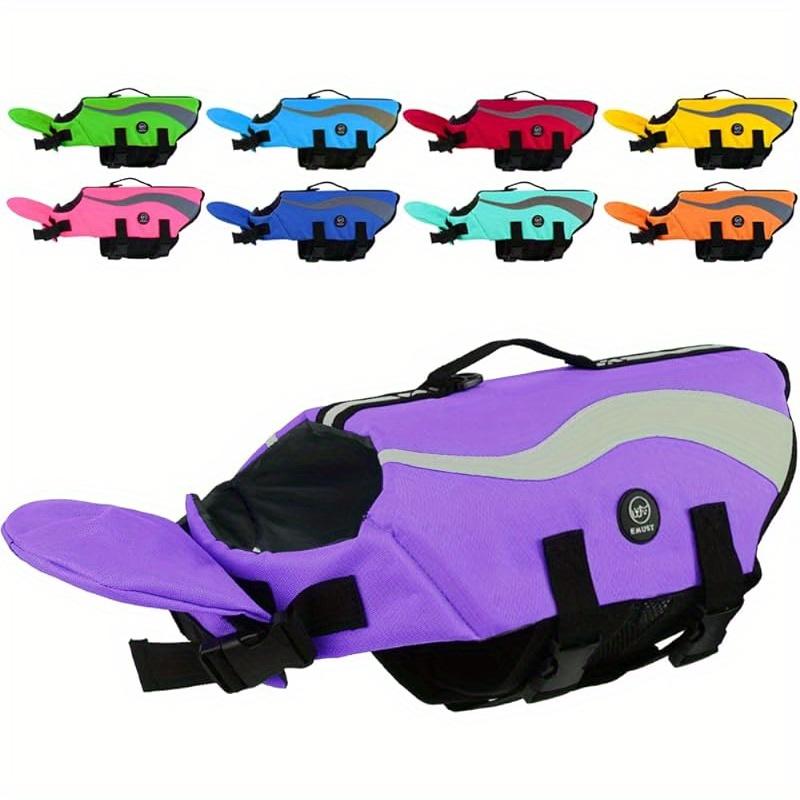 Adjustable Dog Life Vest - Enhanced Buoyancy, Durable Rescue Handle for Small To Large Breeds Nylon Swim Jacket with Secure