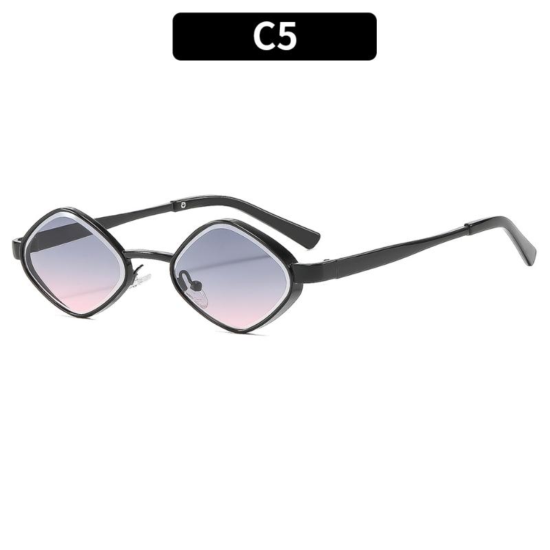 Fashion Polygonal Women Sunglasses Vintage Brand Irregular Sun Glasses Unique Metal Frame Punk Eyewear Men