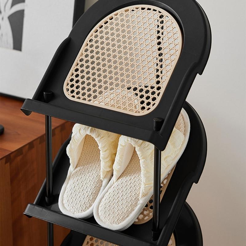 Multi Layer Slanted Insert Design Footwear Rack Easy Access Organized Placement Solution Vertical Shoe Rack