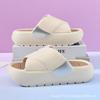 Slippers women's new fashionable thick bottom heightening outer wear sandals comfortable muffin bottom non-slip one-word indoor home mops