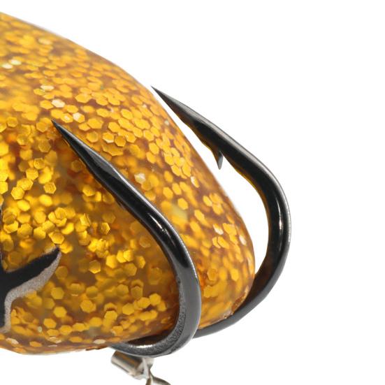 25g 86mm Frog Baits Vivid Pattern Easy to Throw 3D Eyes Thunder Fishing Lures Black Fish Fake Frogs for Outdoor
