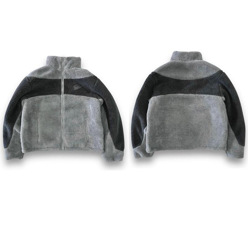 European and American autumn and winter warm and fashionable casual street embroidery splicing zipper jacket for men and women