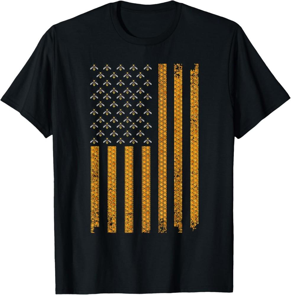 Крутой Арт Пчеловода Для Мужчин Женщин Флаг США Мед Пчеловодство Футболка Унисекс Футболка S