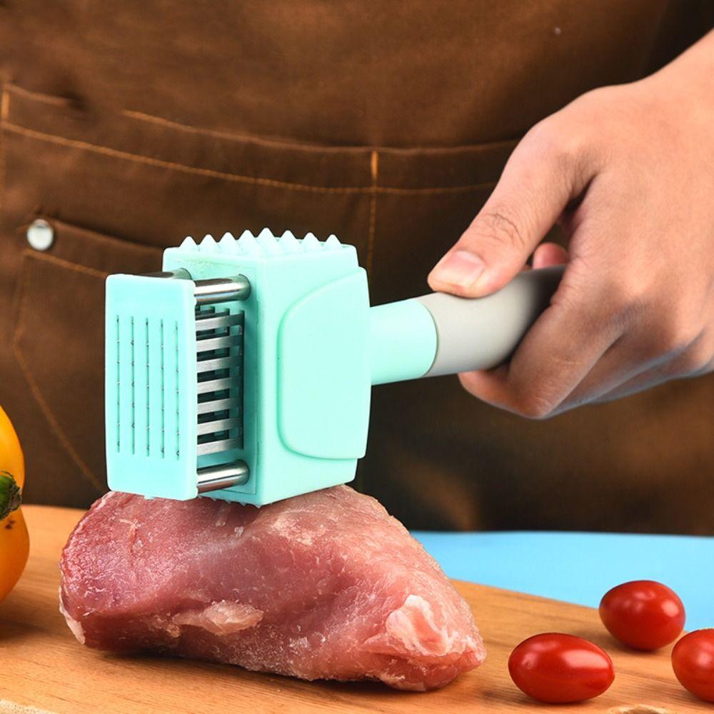 Durable 2 In 1 Meat Tenderizer Square Head Sharp Meat Hammer Professional Stainless Steel Needle Steak Tenderizer Poultry