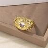 Vintage Luxury Bright Cubic Copper Zirconia Ring Fashionable Adjustable Rings For Women Parties Weddings Jewelry Gifts
