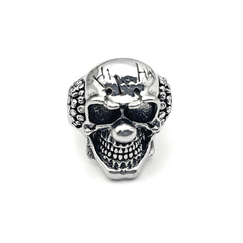 

Ретро-кольцо с черепом Джокера, большое, для мужчин, в стиле панк, готика, рок, хип-хоп, открытое кольцо, байкерские аксессуары, ручная работа, дизайнерский подарок для мужчины. resizable