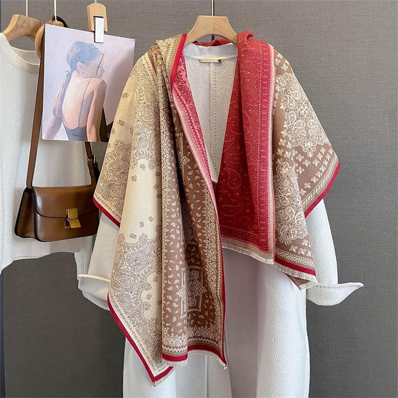 New Print Autumn Winter Scarf Women Pashmina Shawls and Wraps Cashmere Blanket Warm Thick Stoles for Lady Bufanda Stole