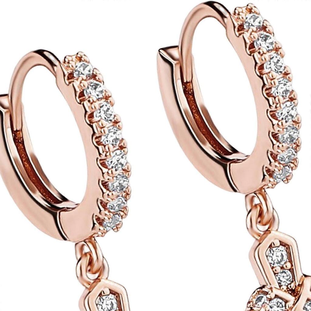 Cross Hoop Earrings, Jewelry Hoop Earrings for Men Women Anniversaries, Rose Gold