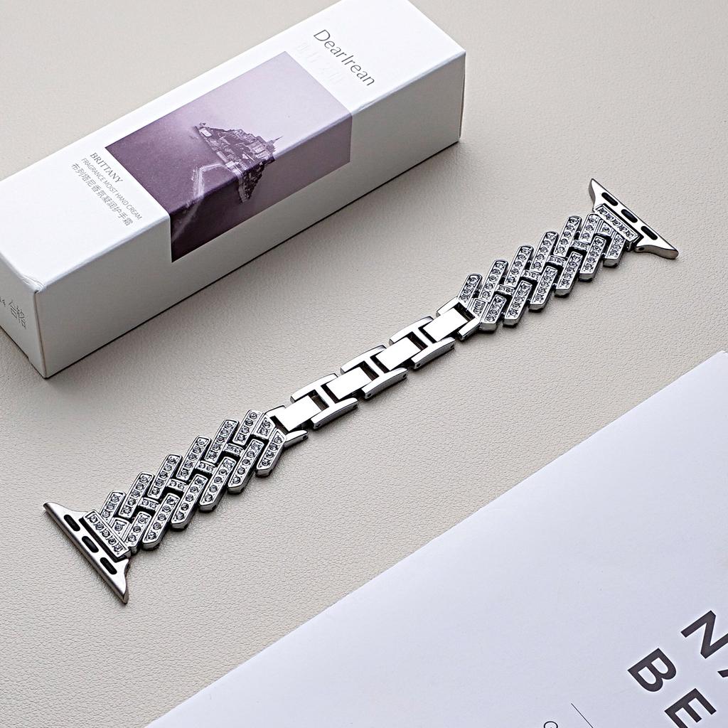 Diamond Strap Suitable for Apple Watch 40/44/38/45/41/49/42mm Metal Bracelet iWatch Series Se 7 6 3 5 Ultra 2 8 9