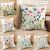 Spring Flowers Boho Cushion Cover Soft Plush Fabric DoubleSided Printed Cushion Covers for All Seasons Modern HomeDecor Gift