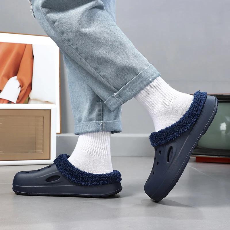 Mode Herenslippers Toegevoegd Katoen Schoenen voor Heren Slippers Zacht en Comfortabel Antislip Ventilerend Slijtvast Plateauschoenen Unisex