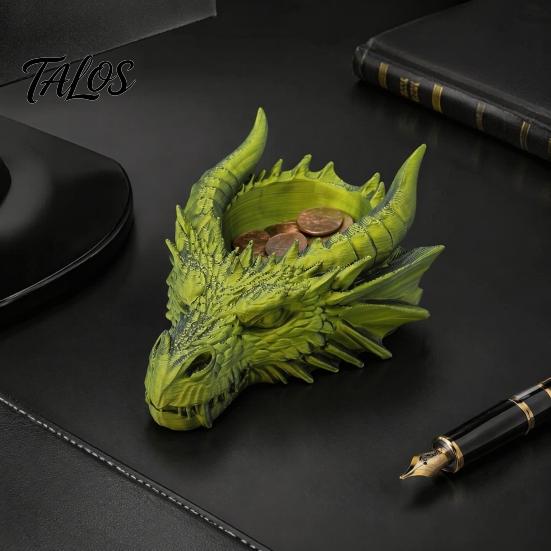 Okkulte Schmuckschale Dunkler Drachenkopf Aufbewahrungsschale, Gotischer Stil 3D-Druck Gussstruktur Schalenorganizer, Fantasy-Ornament, für Schlüssel und Schreibtischdekoration