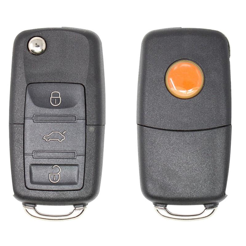 2X Автомобильный Пульт-Ключ Для Xhorse XKB501EN Универсальный Проводной Пульт-Ключ Складной Брелок 3 Кнопки Для VW B5 Типа VVDI Key Tool чёрный