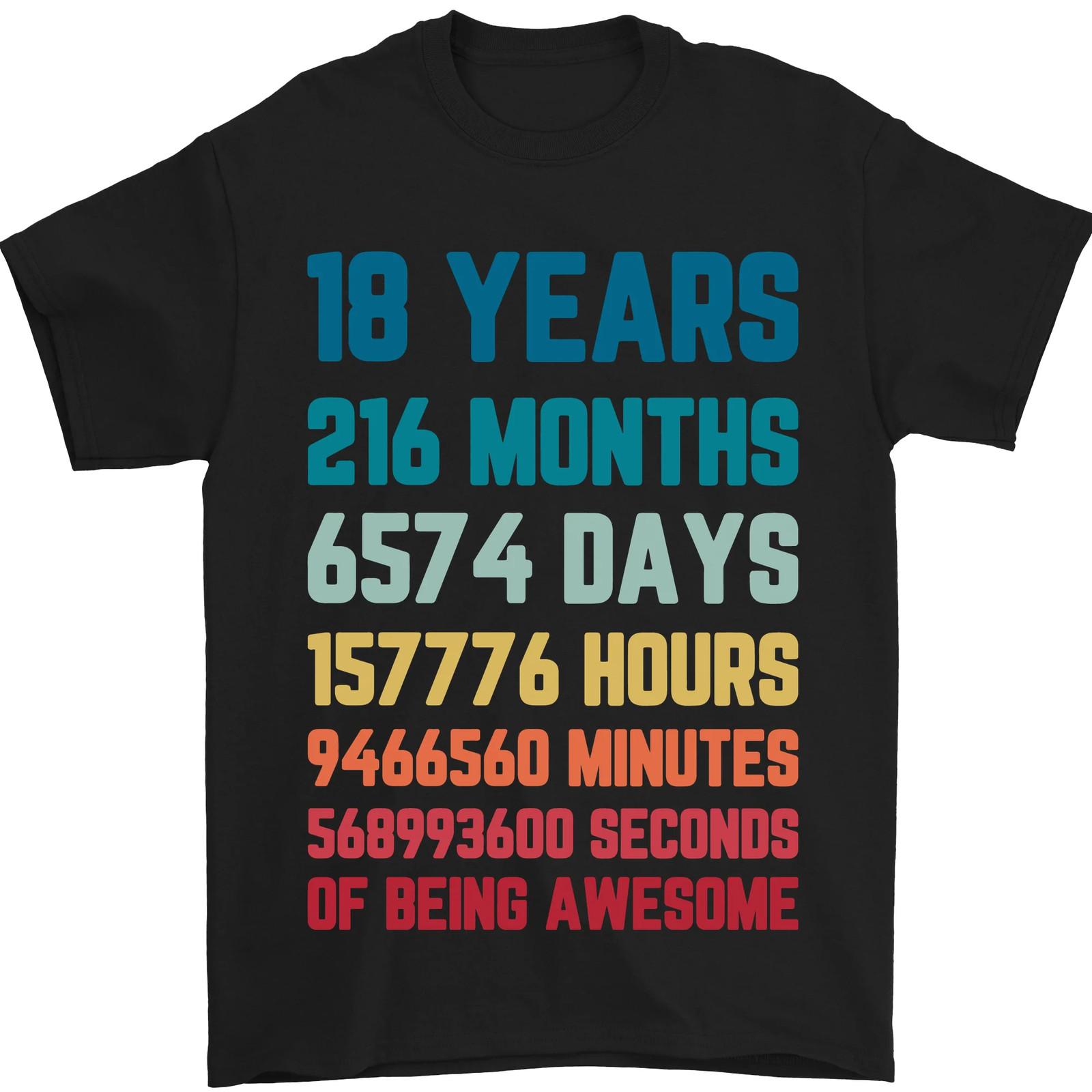 18th Birthday 18 Year Old Mens T-Shirt 100% Cotton XL