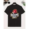 Kids Crew Neck Short Sleeve T-Shirt with Boxing Graphic & BOXING DAY Letter Print