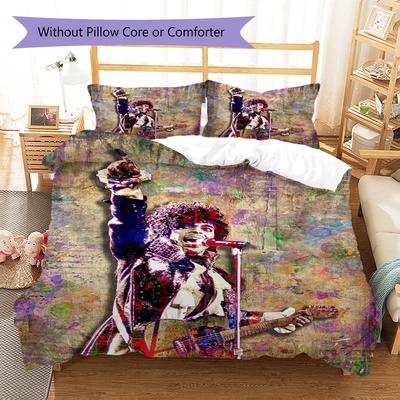 Art of Singer Pattern Bedding Quilt Set Quilt Cover Pillowcase Home Decoration Gift (1 * Duvet Cover + 2 * Pillowcase, Without Core)