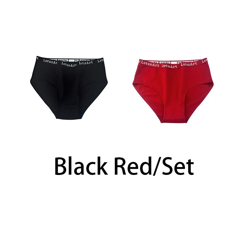 YOUULAR 2PCS/Lot Women Cotton Solid Seamless Panties Sexy Big Size Underwear Letter Lingerie Mid Waist Comfortable Briefs NKT2123-2