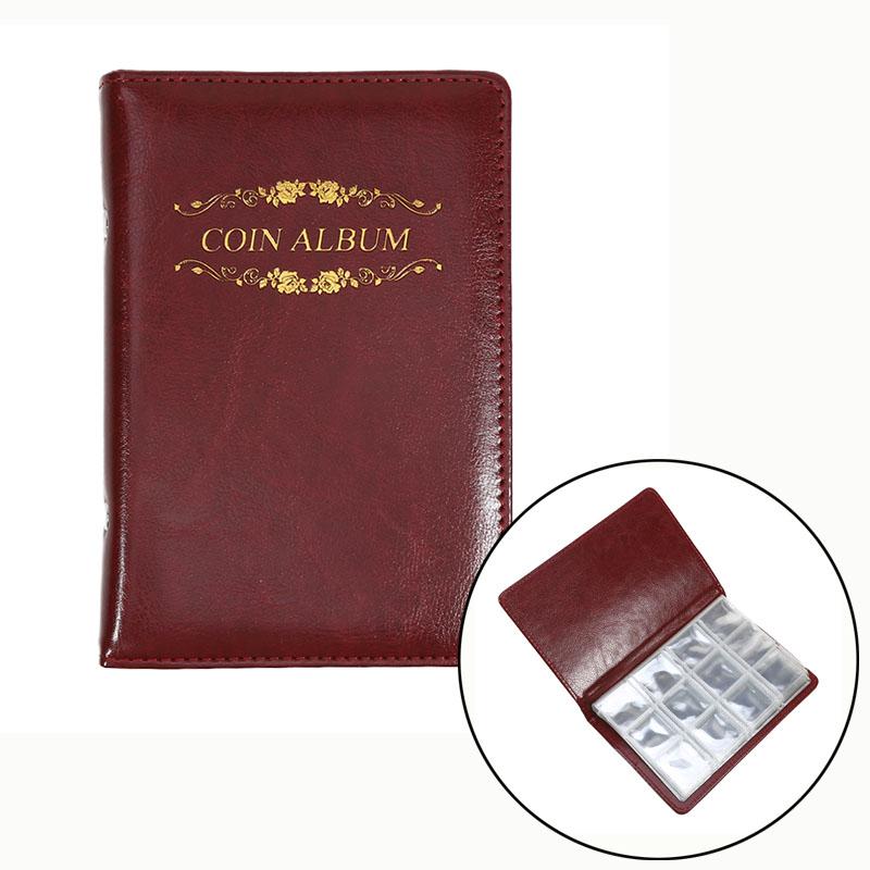 

Coin Storage Album PU Cover Hard Smooth Surface Portable Collection Book Coin Collector BookCoin Organizer Photo Storage Book