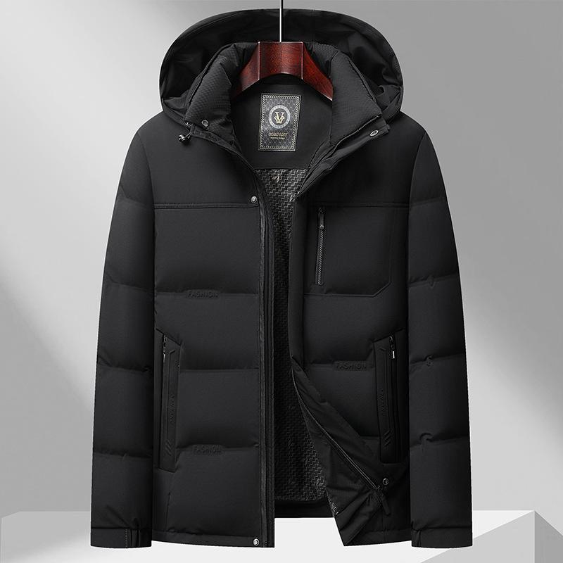 2025 Autumn/Winter Men's Hooded Down Jacket: Warm, Casual, Cold Protection for Middle-aged