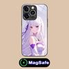 ReZero Emilia Waifu Mobile Phone Case for iPhone 17 16 15 14 13 12 11 Air Pro Max Plus Mini MagSafe Glass Colorful Cover Luxury