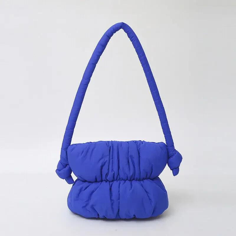 Nylon Bucket Bags Women Casual Designer Handbags Down-Filled Cotton Shoulder Bag Pleated Crossbody Bags Fashion Underarm Bag