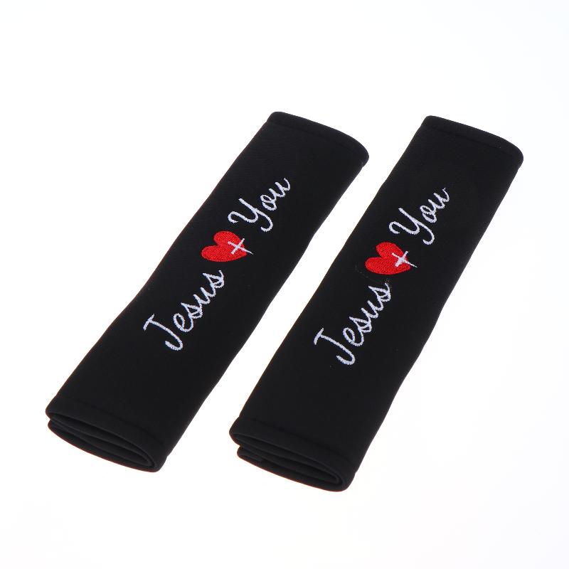 Loves You Car Seat Belt Shoulder Pads With Embroidered Heart Seat Belt Protector Pad Interior Decoration For Enhanced Driv