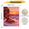 Christmas Santa Claus sunset snowy mountain gift box digital painting oil painting art kit hand painting home decoration painting