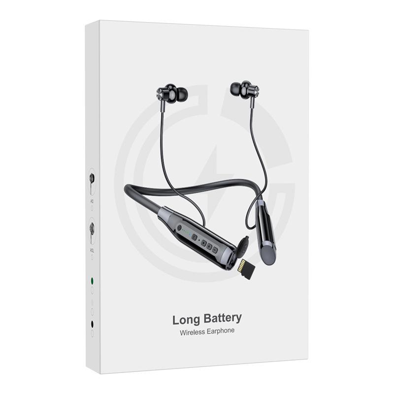 A12 Wireless Neckband Headphones: Half In-Ear, Long Standby, Card Slot, Sports Model