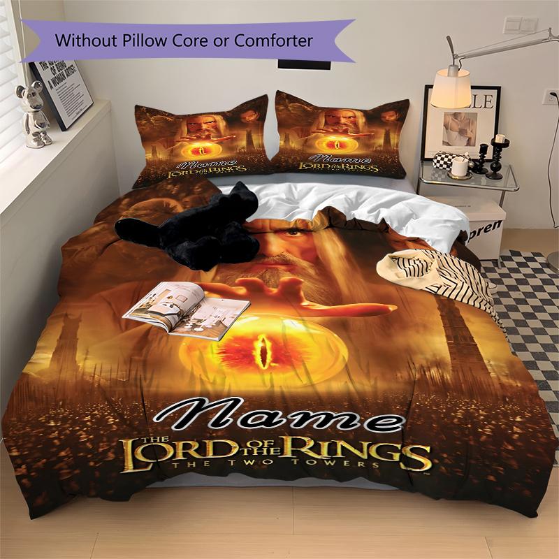 Custom Textile Middle-earth Adventure Bedding 3 Piece Set HD Print Duvet Cover Pillowcases for Teens Adult Bedroom Decoration