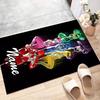 Custom Mighty Morphin Power Rangers Mat Personalized Name, Polyester Washable Indoor Entryway Rug, Gift for Christmas, Easter, Thanksgiving Day