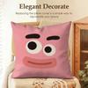Minimalist Cartoon Face Cushion Cover Natural Linen Organic Fabric DoubleSided Printing Sofa Home Decor Gift Pillow Cover