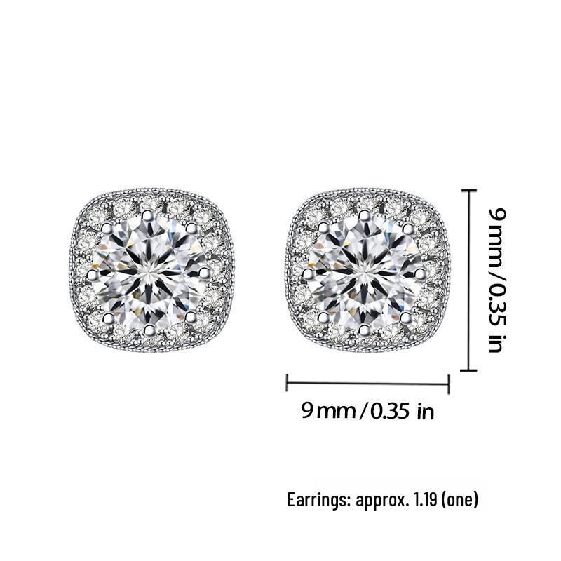 

Европейская и американская мода Серьги-пусеты из чистой меди с цирконом - Легкая роскошь, нишевый дизайн Copper Alloy