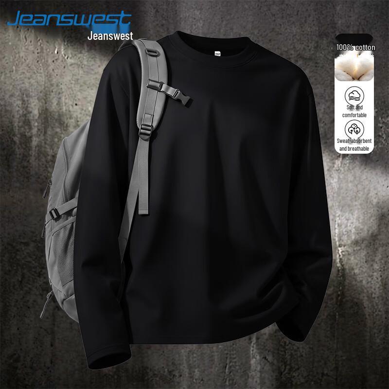 Jeanswest Men's Pure Cotton Long Sleeve T-Shirt