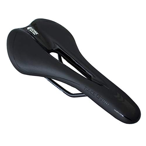 GORIX Bicycle Memory Foam Saddle [Perforated, Tensioned, Customizable] Compatible with Road Bikes, Mountain Bikes, and More, 3621A, Full Black