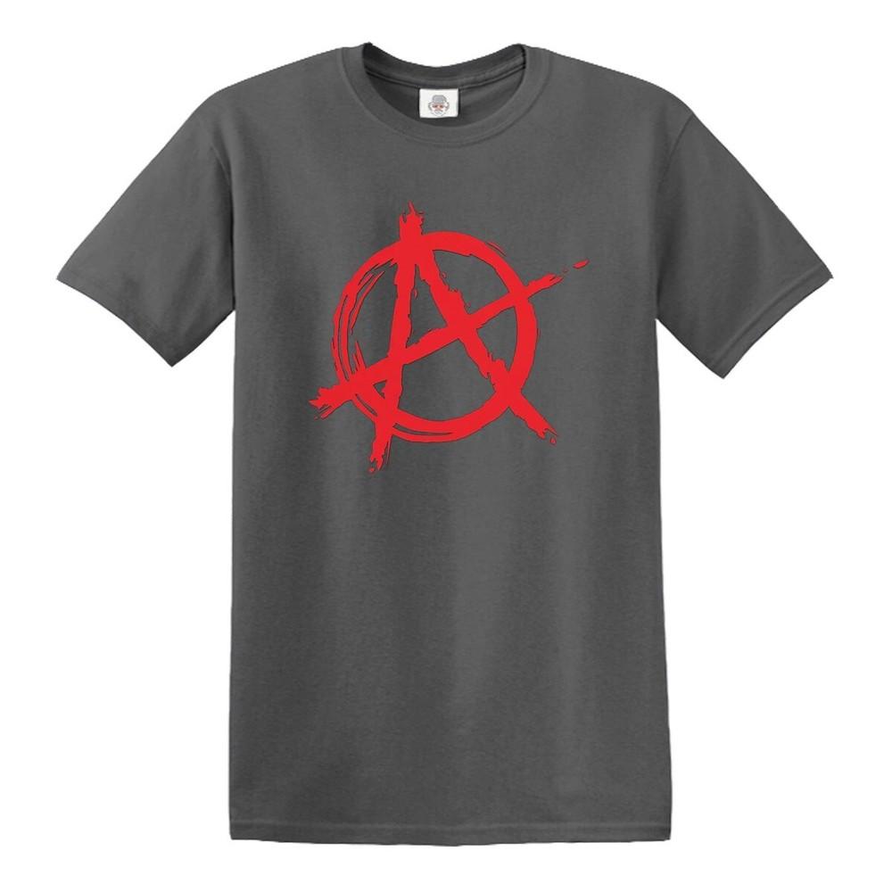 New anarchy symbol tshirt funny mens punk rock bedlam evil anarchist rocker top 2XL