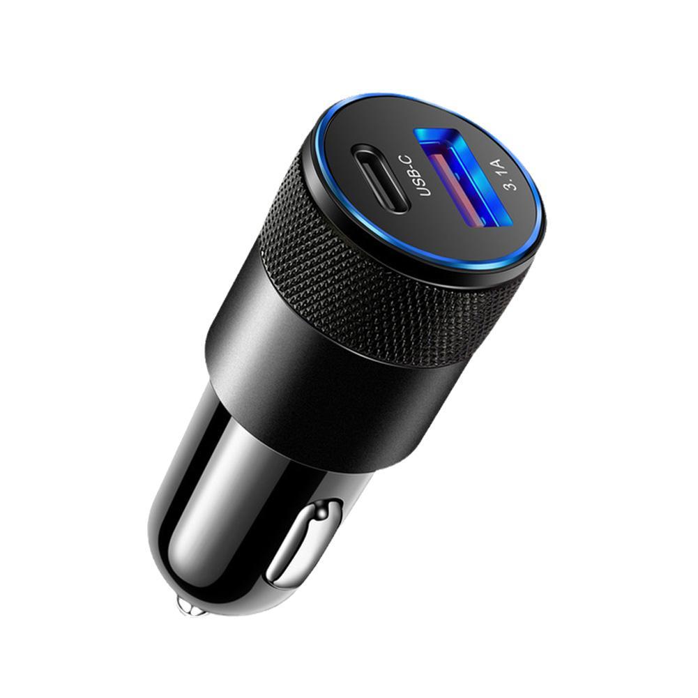 USB Quick Car Charger 12W 3.1A Type C PD Fast Charging Phone Car Adapter for Iphone 13 12 11 Pro Max Honor M4J1