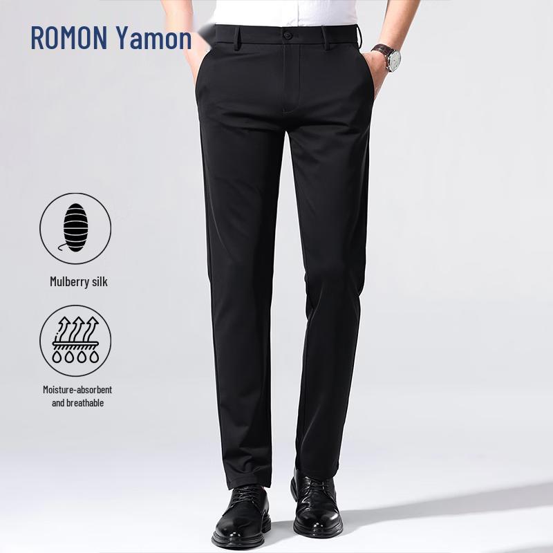 Romon Men s Slim Fit Milk Silk Casual Dress Pants 38