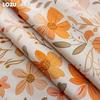 1 buc LOZUJOJU Cortină opacă cu imprimeu floral portocaliu vintage franțuzesc, 100% opacă, cortină versatilă pentru dormitor, living, balcon, fereastră, pentru decorul casei