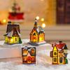 Festive Glowing Resin Small House - Holiday Window Display & Kids' Gift