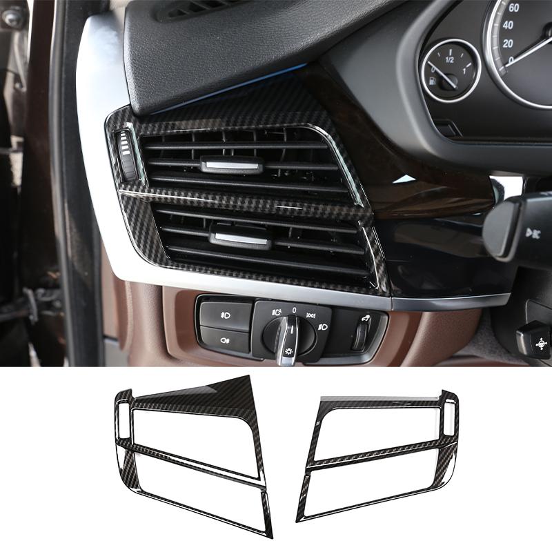 För BMW X5 F15 X6 F16 2014-2018, Ratt, Instrumentpanel, Mittkonsol Växelväljare, Paneldekal, Bilinteriör Kolfiberdekorationsskydd