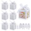 12pcs/24pcs White Love Heart Favors Boxes for Bridal Showers Hollow Out Candy Gift Box with Ribbon Party Supplies